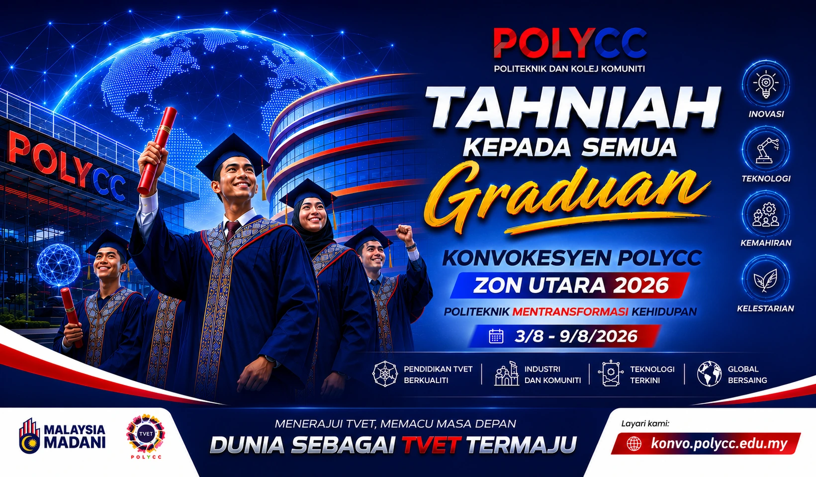 Poster graduan POLYCC Konvokesyen Zon Utara 2026